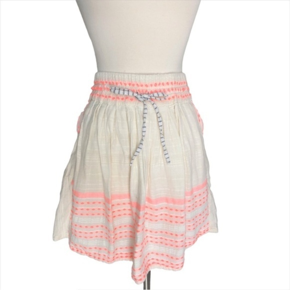 Ace & Jig Mini Skirt Size Small Gauze Cotton Blend Neon Stripe Boho Pockets
